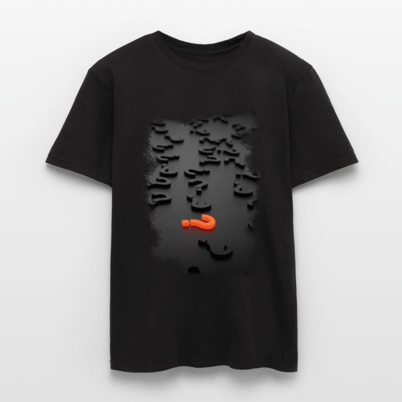 Effet de point d'interrogation de conception 3D T-shirt homme