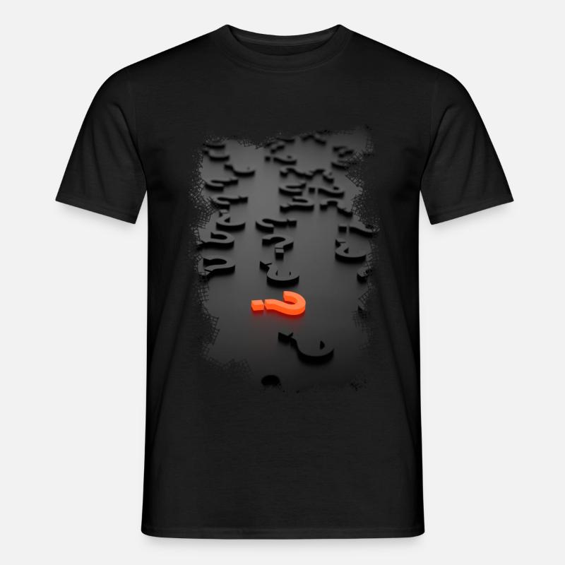 3D Design Fragezeichen Effekt - Männer T-Shirt - Schwarz