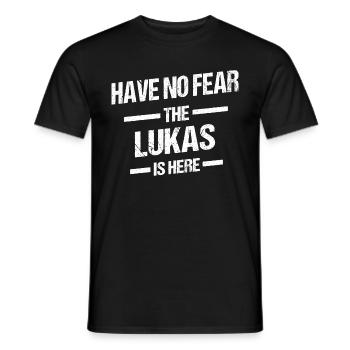 Lukas' first name birthday - Men's T-Shirt - black - Front - AI Model Male 178 light (178cm)