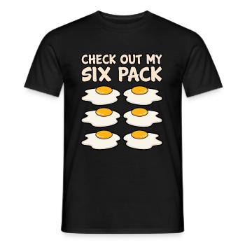 Ei Sixpack Geschenk - Männer T-Shirt - Schwarz - Vorne - AI Model Male 178 light (178cm)