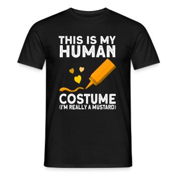 Mustard costume gift - Men's T-Shirt - black - Front - AI Model Male 178 light (178cm)