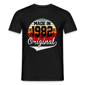 Birthday Made In 1982 - Men's T-Shirt - black - Front - AI Model Male 178 light (178cm)