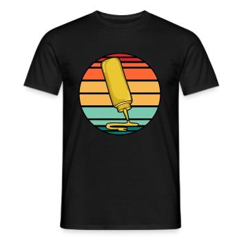 Eat mustard sauce squeeze gift - Men's T-Shirt - black - Front - AI Model Male 178 light (178cm)