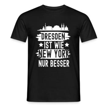 Dresden - Männer T-Shirt - Schwarz - Vorne - AI Model Male 178 light (178cm)