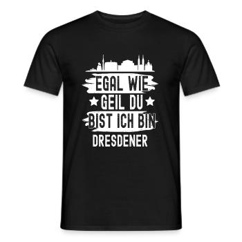 Dresden - Männer T-Shirt - Schwarz - Vorne - AI Model Male 178 light (178cm)