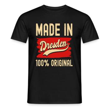 Dresden - Männer T-Shirt - Schwarz - Vorne - AI Model Male 178 light (178cm)