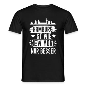 Hamburg Skyline Stadt Für Hamburger - Männer T-Shirt - Schwarz - Vorne - AI Model Male 178 light (178cm)