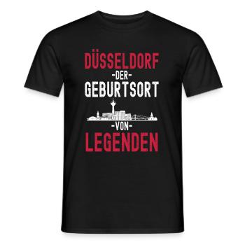 Düsseldorf Nordrhein Westfalen Rhein Skyline - Männer T-Shirt - Schwarz - Vorne - AI Model Male 178 light (178cm)
