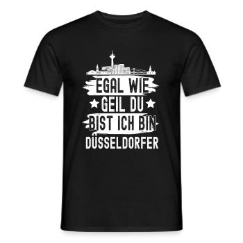 Düsseldorf Nordrhein Westfalen Rhein Skyline - Männer T-Shirt - Schwarz - Vorne - AI Model Male 178 light (178cm)