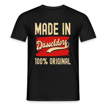 Düsseldorf Nordrhein Westfalen Rhein Skyline - Männer T-Shirt - Schwarz - Vorne - AI Model Male 178 light (178cm)
