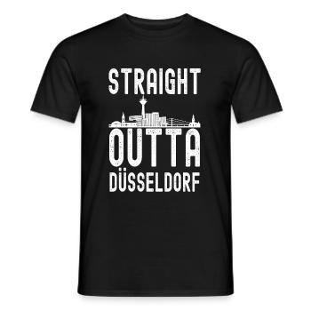 Düsseldorf Nordrhein Westfalen Rhein Skyline - Männer T-Shirt - Schwarz - Vorne - AI Model Male 178 light (178cm)