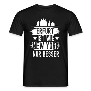 Erfurt Thüringen Skyline - Männer T-Shirt - Schwarz - Vorne - AI Model Male 178 light (178cm)