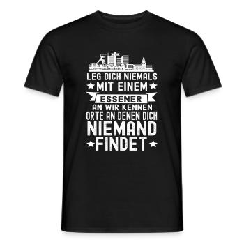 Essen Nordrhein Westfalen Stadt Skyline - Männer T-Shirt - Schwarz - Vorne - AI Model Male 178 light (178cm)
