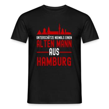 Hamburg Skyline Stadt Für Hamburger - Männer T-Shirt - Schwarz - Vorne - AI Model Male 178 light (178cm)