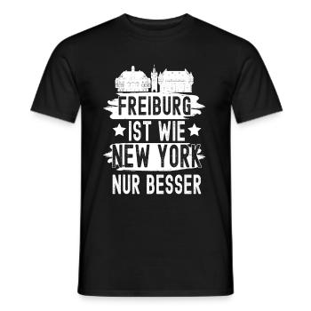 Freiburg Bayern Skyline - Männer T-Shirt - Schwarz - Vorne - AI Model Male 178 light (178cm)