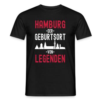 Hamburg Skyline Stadt Für Hamburger - Männer T-Shirt - Schwarz - Vorne - AI Model Male 178 light (178cm)