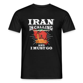 Funny Iran Flag Trip - Men's T-Shirt - black - Front - AI Model Male 178 light (178cm)