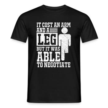 Bein Amputiert Arm Kämpfer Geschenk - Männer T-Shirt - Schwarz - Vorne - AI Model Male 178 light (178cm)