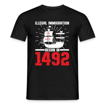 Christopher Columbus - Männer T-Shirt - Schwarz - Vorne - AI Model Male 178 light (178cm)