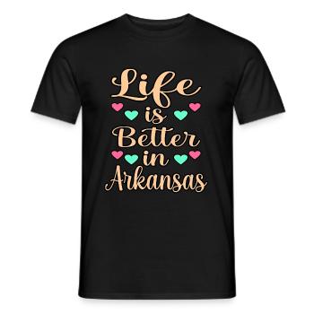 Life In Arkansas gift - Men's T-Shirt - black - Front - AI Model Male 178 light (178cm)
