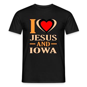 Love Jesus and Iowa gift - Men's T-Shirt - black - Front - AI Model Male 178 light (178cm)
