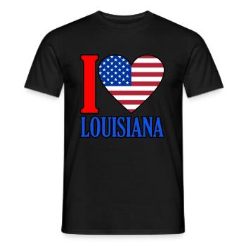 I Love Flag Gift Louisianas Usa - T-shirt homme - noir - Devant - AI Model Male 178 light (178cm)