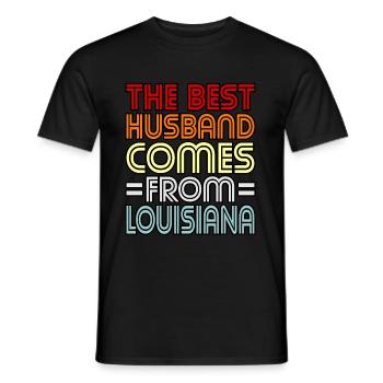Louisiana-ehemann-geschenk - Männer T-Shirt - Schwarz - Vorne - AI Model Male 178 light (178cm)