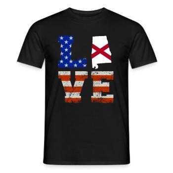 Love-alabama Usa flag gift - Men's T-Shirt - black - Front - AI Model Male 178 light (178cm)