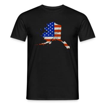 Cadeau du drapeau américain de l’État de l’Alaska - T-shirt homme - noir - Devant - AI Model Male 178 light (178cm)