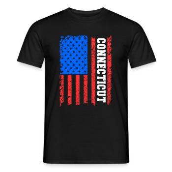 Connecticut Usa flag gift - Men's T-Shirt - black - Front - AI Model Male 178 light (178cm)