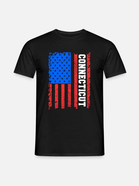 Connecticut Usa flag gift - Men's T-Shirt - black