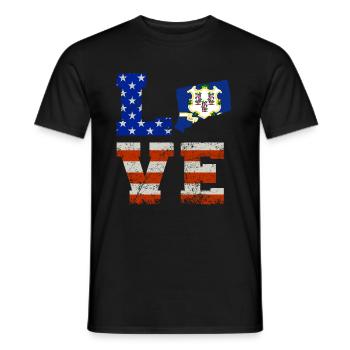 Dear connecticut gift - Men's T-Shirt - black - Front - AI Model Male 178 light (178cm)