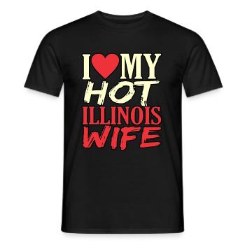 Illinois Frau Geschenk - Männer T-Shirt - Schwarz - Vorne - AI Model Male 178 light (178cm)