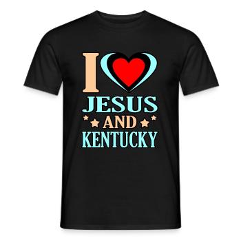 Ich Liebe Jesus Und Kentucky geschenk - Männer T-Shirt - Schwarz - Vorne - AI Model Male 178 light (178cm)