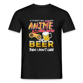 Anime Jeux Vidéo Bière Cadeau - T-shirt homme - noir - Devant - AI Model Male 178 light (178cm)