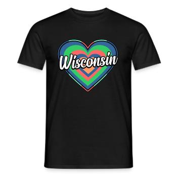 Buntes Herz geschenk Wisconsins - Männer T-Shirt - Schwarz - Vorne - AI Model Male 178 light (178cm)