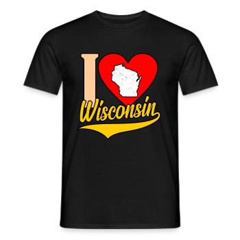 I Herz wisconsin geschenk - Männer T-Shirt - Schwarz - Vorne - AI Model Male 178 light (178cm)