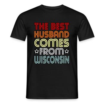 Bestes Ehemann wisconsin geschenk - Männer T-Shirt - Schwarz - Vorne - AI Model Male 178 light (178cm)