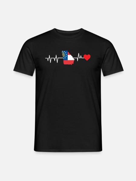 Georgia heartbeat gift - Men's T-Shirt - black
