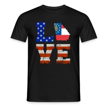 Cher cadeau de drapeaux georgia Usa - T-shirt homme - noir - Devant - AI Model Male 178 light (178cm)