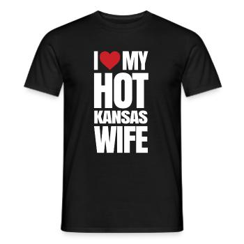 Cher cadeau de femme du Kansas - T-shirt homme - noir - Devant - AI Model Male 178 light (178cm)
