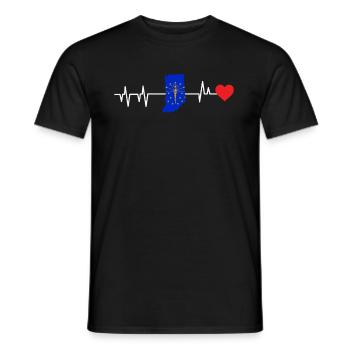 Cadeau de battement de cœur indiana - T-shirt homme - noir - Devant - AI Model Male 178 light (178cm)