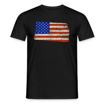 Kansas Home Usa Flag Cadeau - T-shirt homme - noir - Devant - AI Model Male 178 light (178cm)