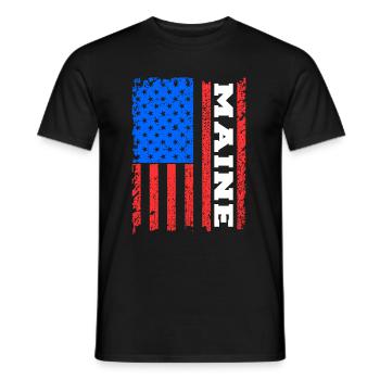 Cadeau drapeau Maine Usa - T-shirt homme - noir - Devant - AI Model Male 178 light (178cm)