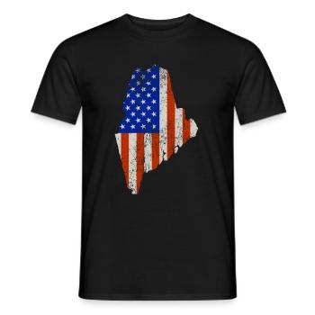 Maine fier cadeau du drapeau des États-Unis - T-shirt homme - noir - Devant - AI Model Male 178 light (178cm)