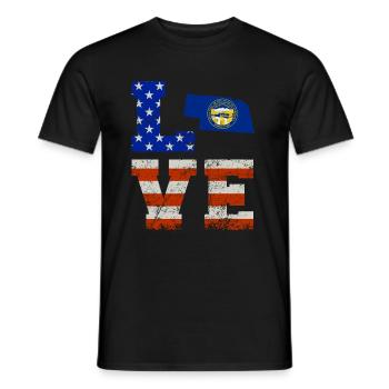 Liebes nebraska geschenk - Männer T-Shirt - Schwarz - Vorne - AI Model Male 178 light (178cm)