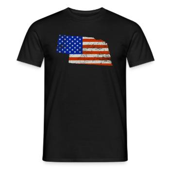 Nebraska Home Usa-flaggen-geschenk - Männer T-Shirt - Schwarz - Vorne - AI Model Male 178 light (178cm)