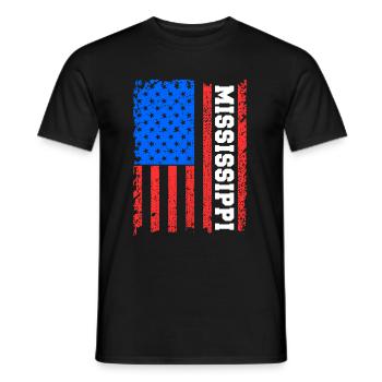 Flags gift Mississippis Usa - Men's T-Shirt - black - Front - AI Model Male 178 light (178cm)