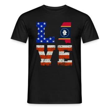 Love Mississippi Gift - Men's T-Shirt - black - Front - AI Model Male 178 light (178cm)