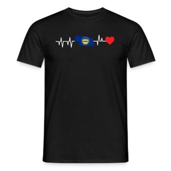 Nebraska herzschlag geschenk - Männer T-Shirt - Schwarz - Vorne - AI Model Male 178 light (178cm)